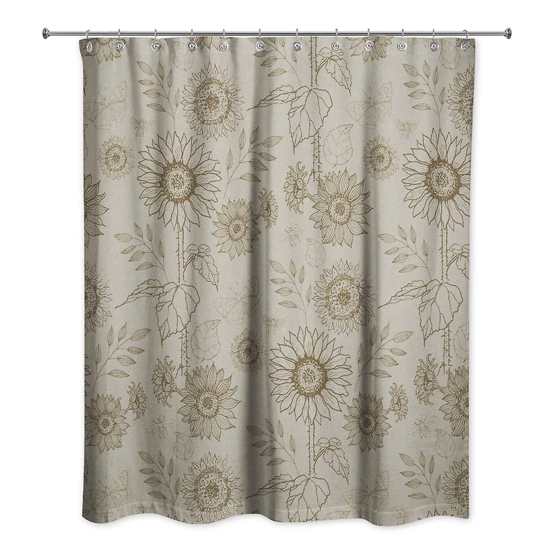 Sunflower Icons Shower Curtain
