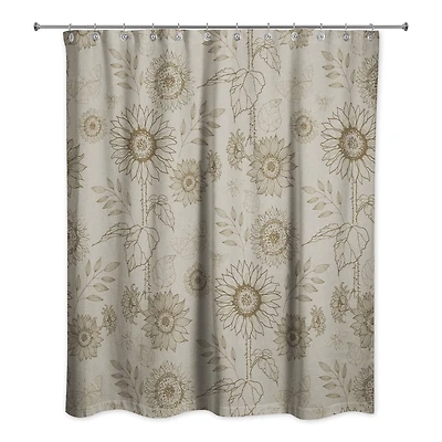 Sunflower Icons Shower Curtain