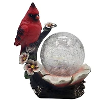Santa's Workshop 7.5" Cardinal With Crackle Glass Ball