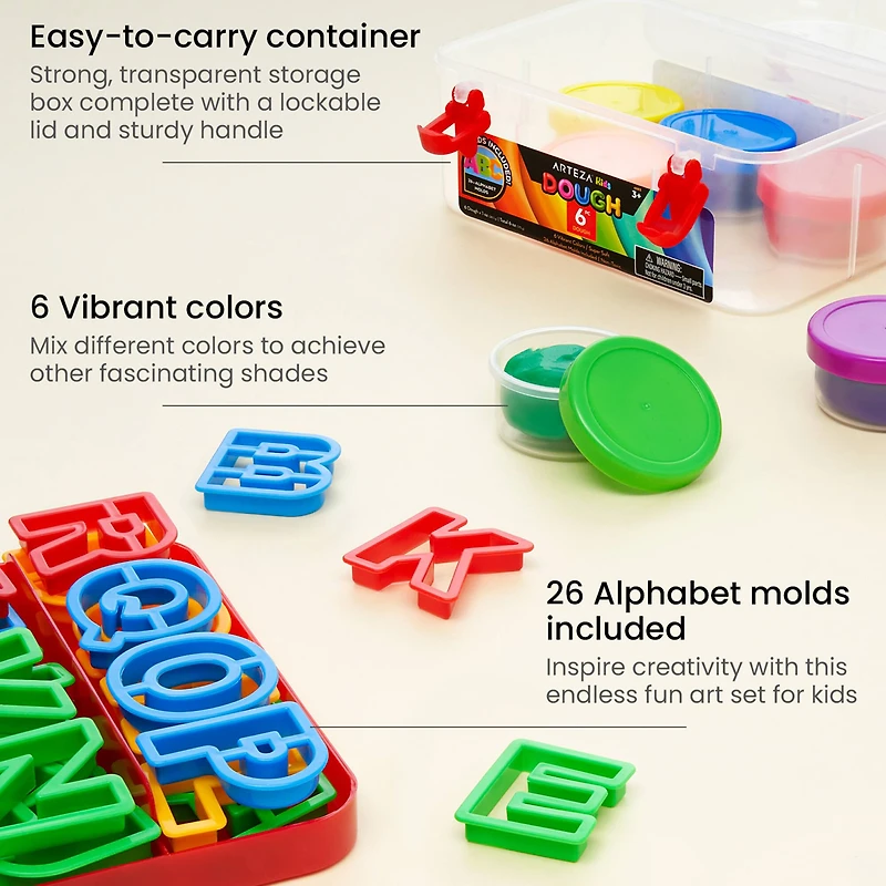 Arteza® Kids Alphabet Dough Kit, 32 pcs