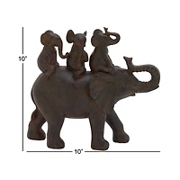 10" Brown Elephant Sculpture