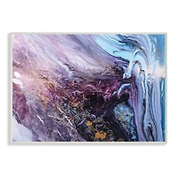 Stupell Industries Abstract Liquid Purple Blue Texture Painting Wood Wall Plaque