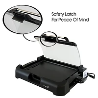 Megachef Reversible Indoor Grill & Griddle With Removable Glass Lid