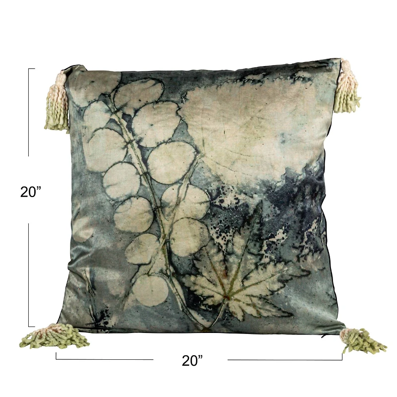 Hello Honey® Aqua Serenity Velvet Tassel Pillow