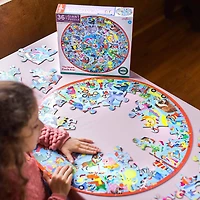 eeBoo Good Deeds 36 Piece Giant Round Jigsaw Puzzle