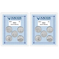 2000P & 2000D Statehood Quarters Graded MS63 Brilliant Uncirculated 