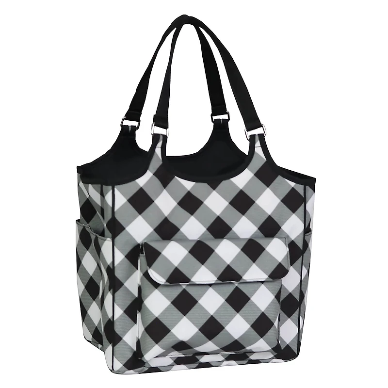 Everything Mary Black & White Check Everything Tote