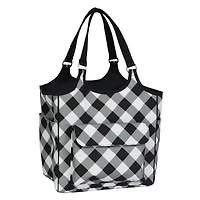 Everything Mary Black & White Check Everything Tote