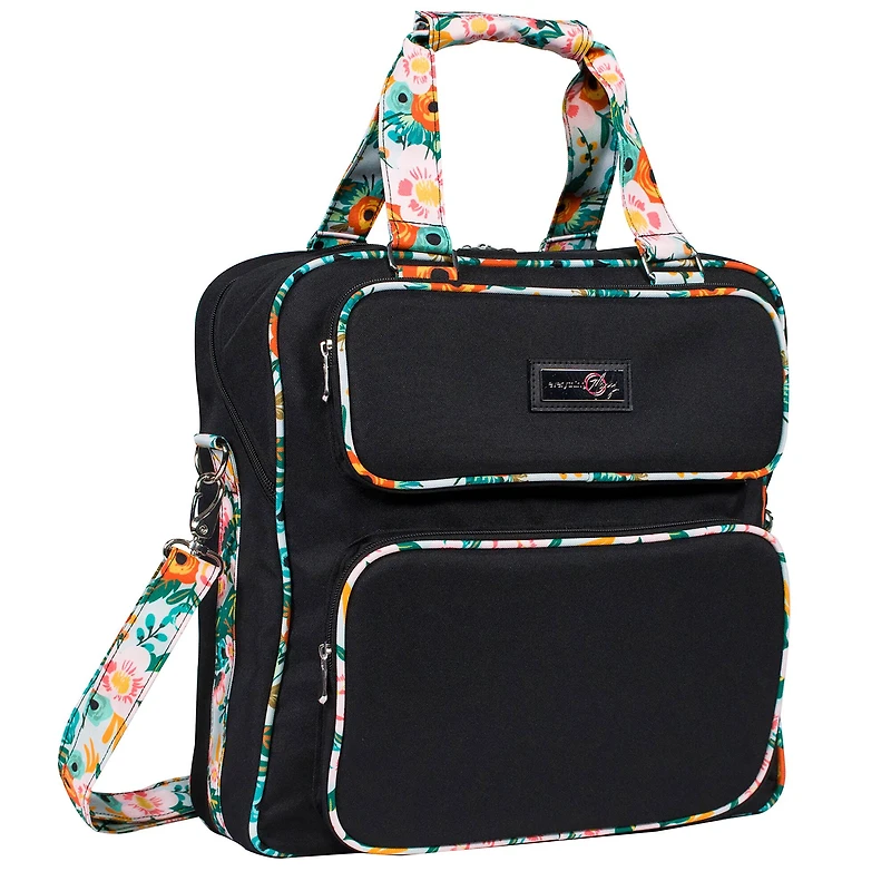 Everything Mary Black & Floral Deluxe Scrapbook Carrying Case