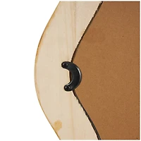 Brown Wood Wavy Wall Mirror with Dimensional Carved Frame