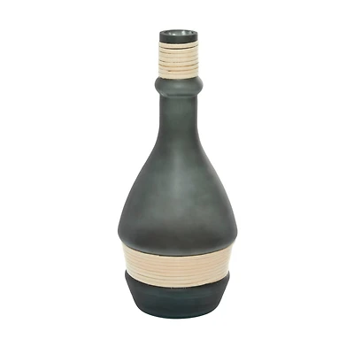 The Novogratz 16" Green Contemporary Glass Vase