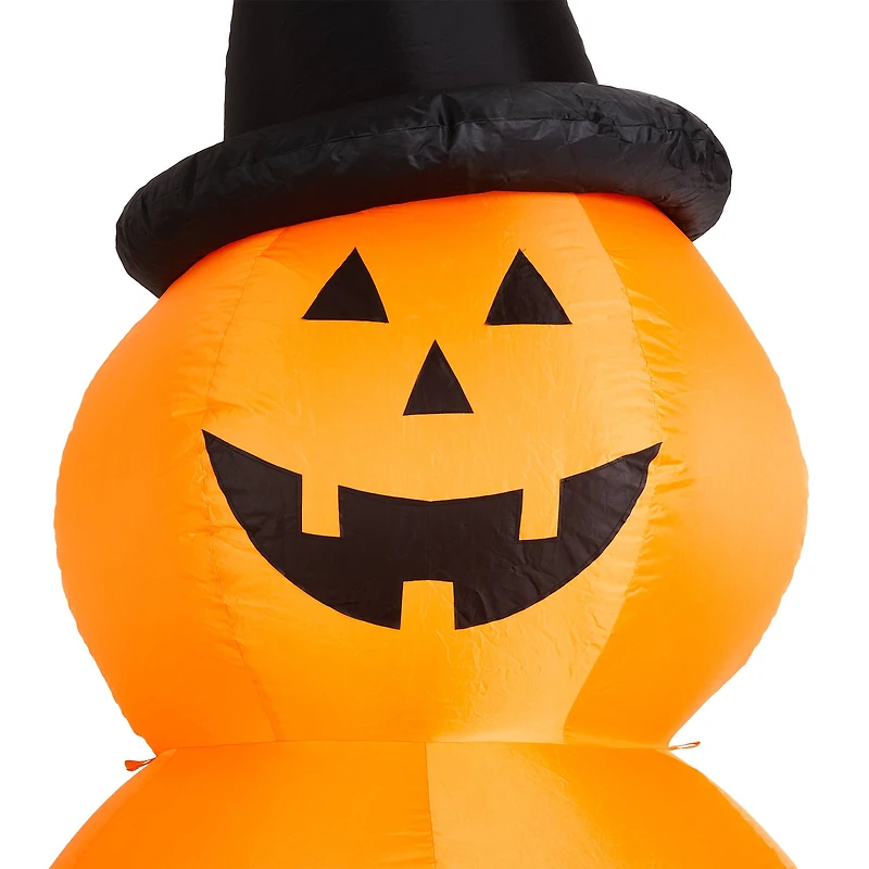 Glitzhome® 8ft Lighted Inflatable Stacked Jack-O-Lantern Pumpkins Décor