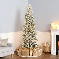 7.5ft. Pre-Lit Acacia Medium Flocked Artificial Christmas Tree, Clear Lights