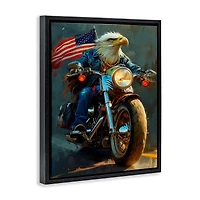 Stupell Industries Patriotic Eagle Motorcycle Floater Framed Art