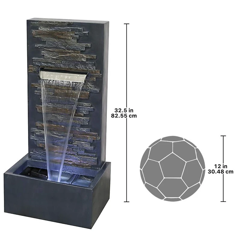 Design Toscano Modern Cascading Waterfall Wall Fountain