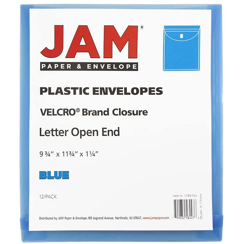JAM Paper VELCRO® Closure 9.75" x 11.5" Open End Envelopes