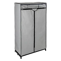 Honey Can Do 36" Gray Double Door Portable Wardrobe Closet