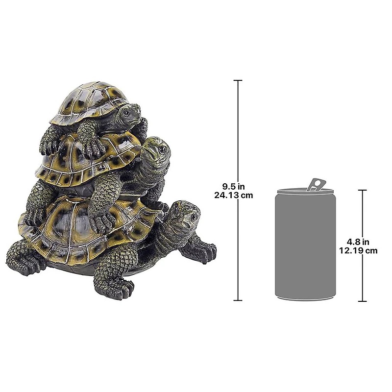Design Toscano 9.5" Three's a Crowd Stacked Turtle Statue