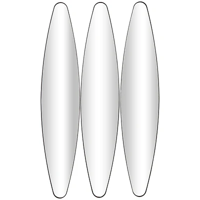 10" x 47" Black Metal  Elongated Oval Wall Mirror Set
