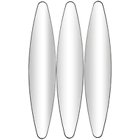 10" x 47" Black Metal  Elongated Oval Wall Mirror Set