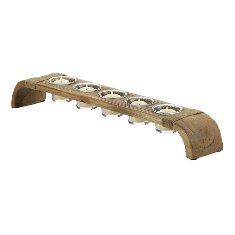 Rustic Wooden Candle Stand 21.25" x 4" x 3