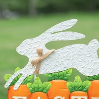 Glitzhome® 24" Metal Bunny & Easter Carrots Yard Stake