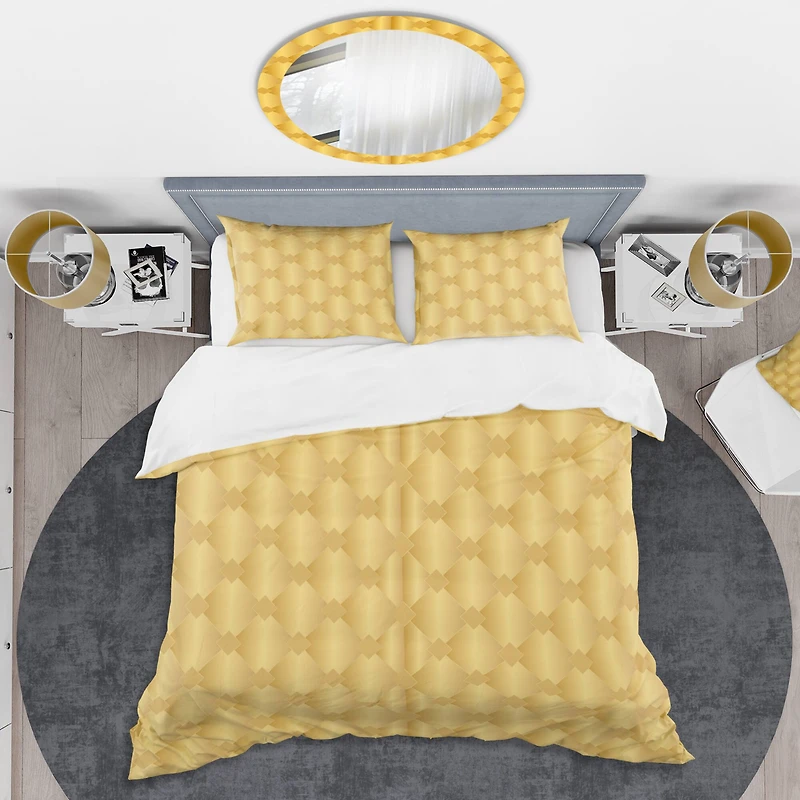 Designart 'Golden Geometric I' Mid-Century Duvet Cover Set