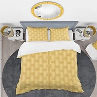 Designart 'Golden Geometric I' Mid-Century Duvet Cover Set