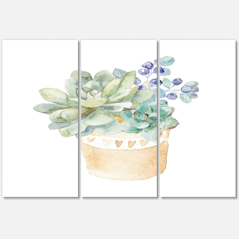 Designart - Succulent Flower In Terracotta Pot II