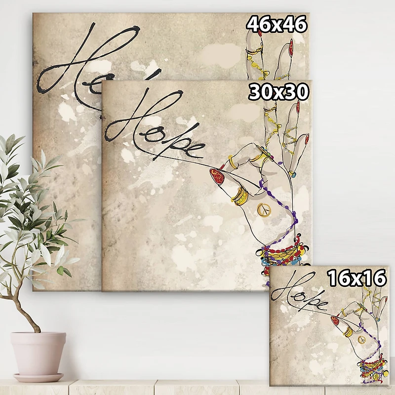 Designart - Gypsy Hippy Hand Hope