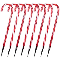 Candy Cane 8 Function Christmas Outdoor Pathway Markers - Set of 8