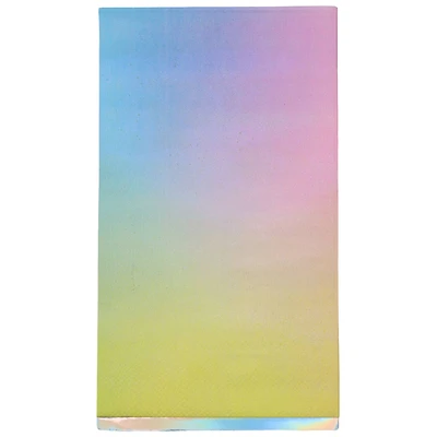 Multicolor Ombre Guest Napkins with Iridescent Foil Edges, 20ct. by Celebrate It™