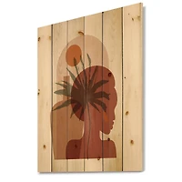 Designart - Abstract Tropical Palm Leaf & Pretty Girl Portrait