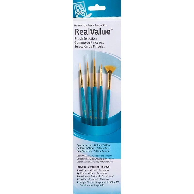 Princeton™ RealValue™ Golden Taklon Brush 5 Piece Set