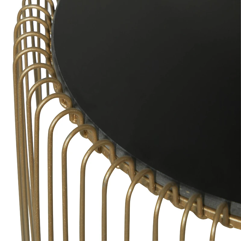 Gold Metal Contemporary Accent Table Set