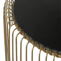 Gold Metal Contemporary Accent Table Set