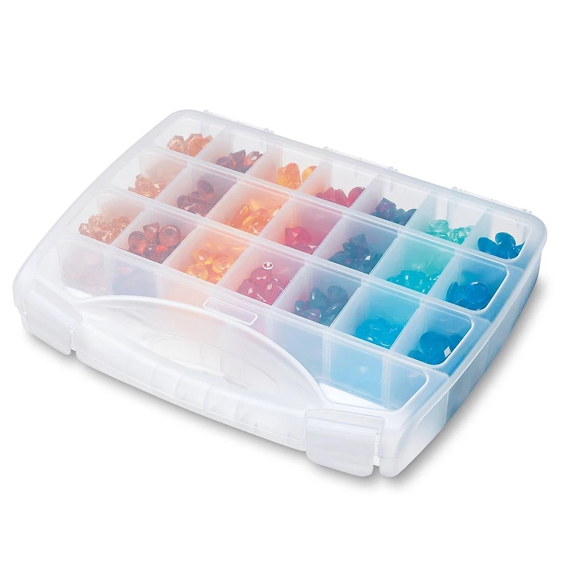 6 Pack: Large Adjustable Compartment Bead Storage Box with Handle by Bead Landing™