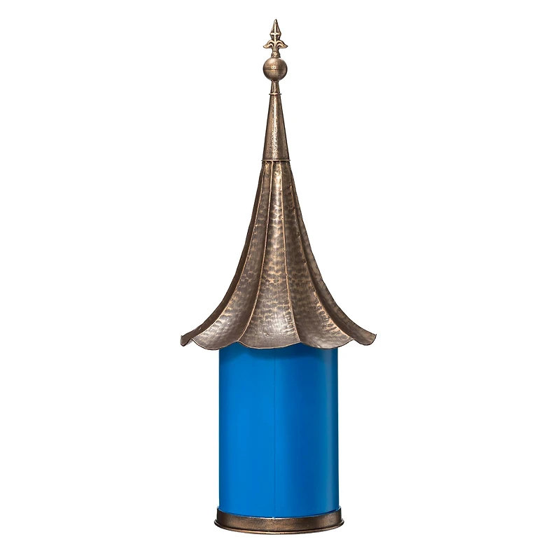 Glitzhome® 32" Retro Blue Metal Pagoda Birdhouse