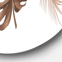 Designart - Tropical Monstera and Palm Leaf In Terracotta