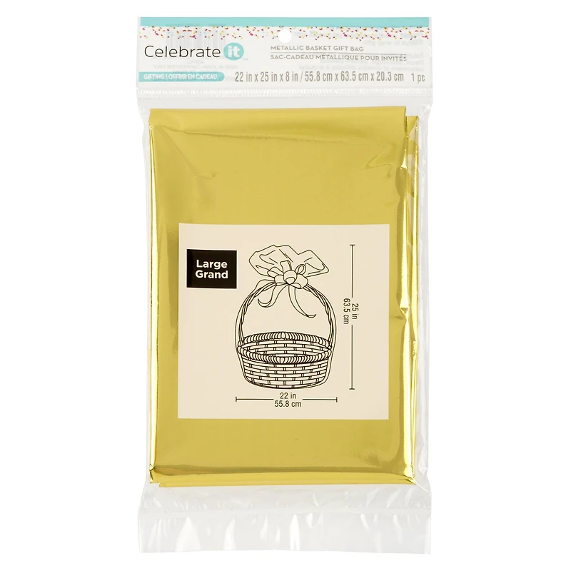 Metallic Basket Gift Bag by Celebrate It