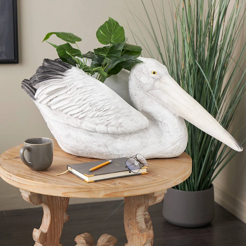 33" Light Gray Pelican Textured Planter