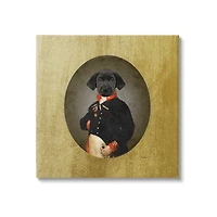 Stupell Industries Funny Black Dog Wearing Suit Canvas Wall Art