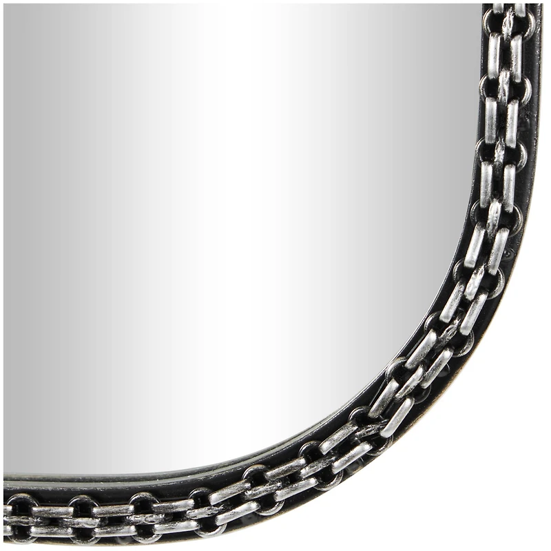 36" Silver Chain Link Framed Wall Mirror