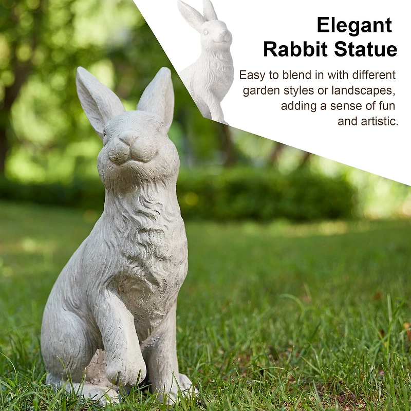 Glitzhome® 18" MGO Sitting Rabbit Garden Statue