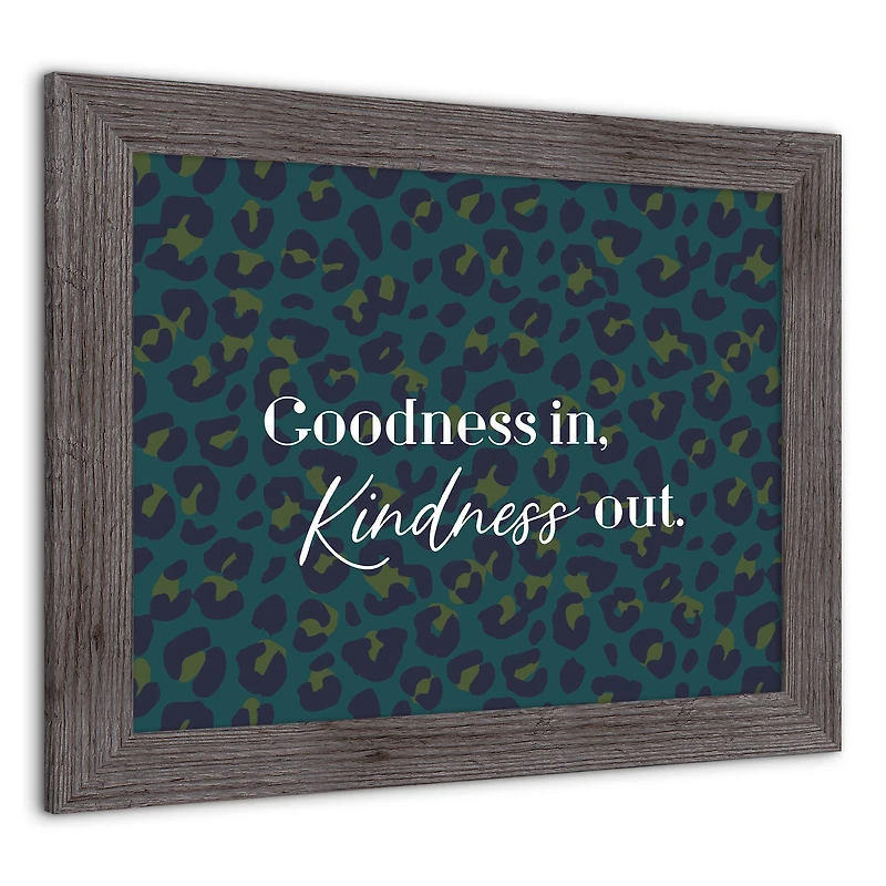 Goodness in Kindness Out Leopard Print in Gray Frame