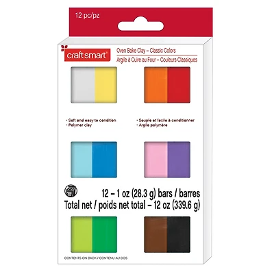 6 Packs: 12 ct. (72 total) Classic Colors Oven Bake Clay by Craft Smart®