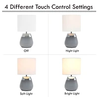 Simple Designs 14" Metal Touch Table Lamp