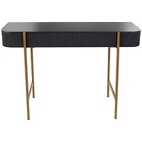 42" Black Console Table with Gold Metal Legs