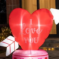 Glitzhome® 5ft. Lighted Valentine's Inflatable Heart Décor