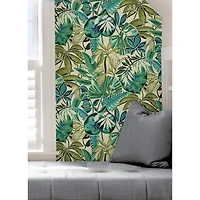 Caroline et Bettina Turquoise Feuilles Peel & Stick Wallpaper